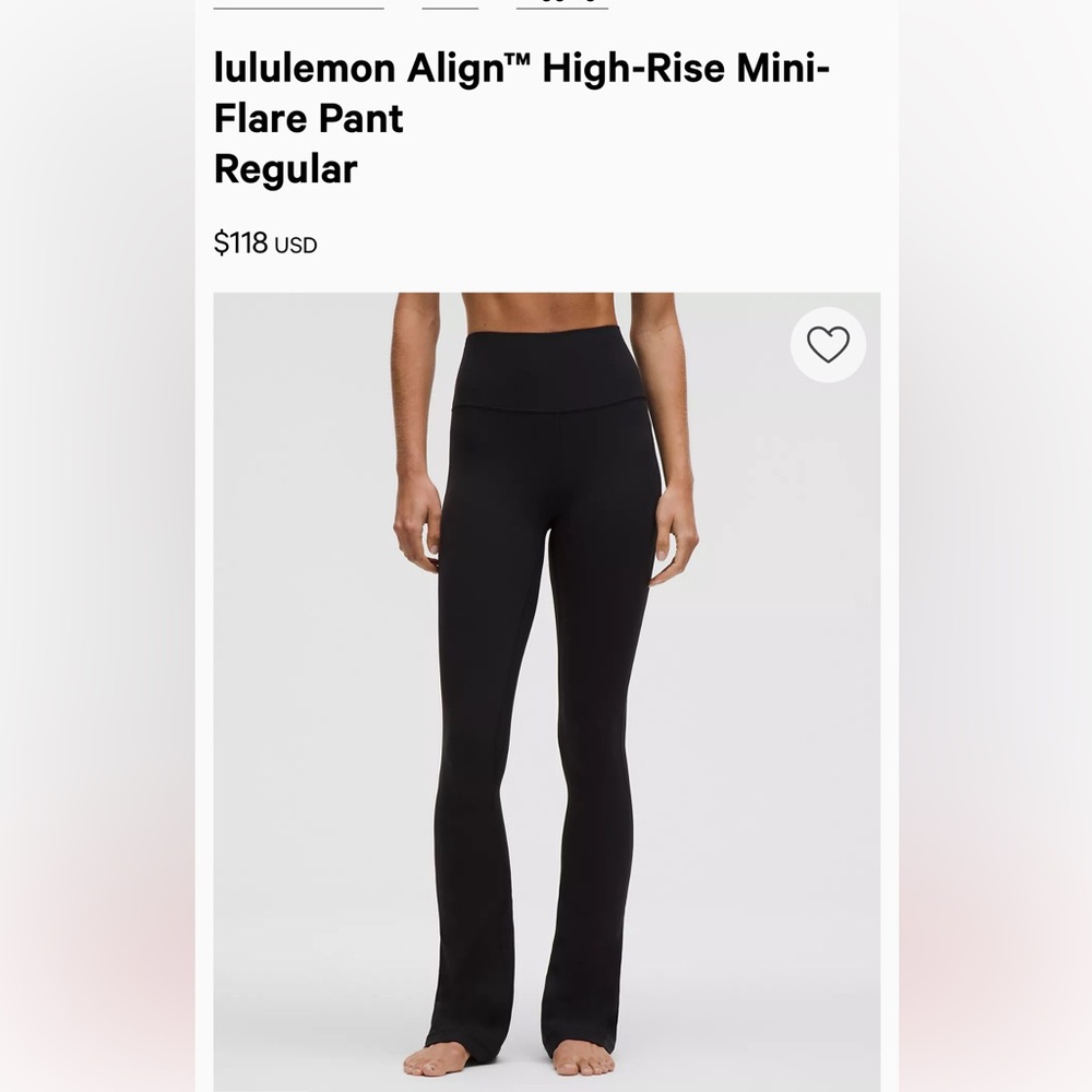 lululemon athletica Black High-Rise Mini-Flare Pants